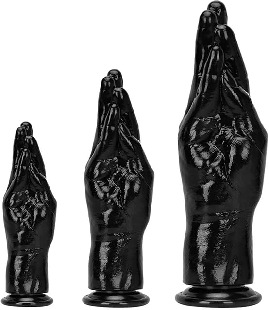 Fist Dildo Black Hand Dildo Anal Plug Butt Plug with Strong Suction Cup 3 Sizes Vaginal G-spot Anal Pleasure Trainer Penis Sex Toys for Men Women Masturbation (M)
