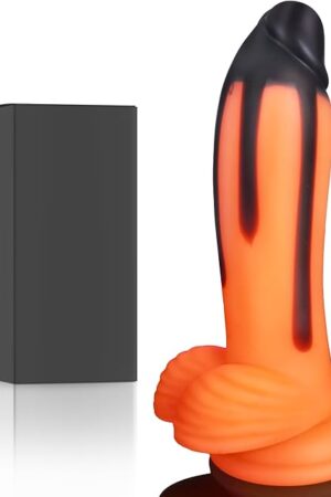 Fantasy Glow in The Dark Dildo Monster Silicone Smooth Dildo with Strong Suction Cup, Realistic Thick Girthy Dildos Luminous G-Spot Clitoral Vaginal Anal Stimulation Adult Sex Toys for Women Men Gay