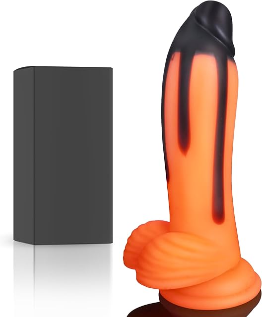 Fantasy Glow in The Dark Dildo Monster Silicone Smooth Dildo with Strong Suction Cup, Realistic Thick Girthy Dildos Luminous G-Spot Clitoral Vaginal Anal Stimulation Adult Sex Toys for Women Men Gay