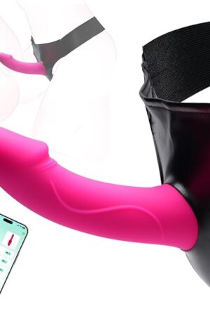 Adult Sex Toys Strap On Dildo Vibrator Lesbian Sex Toy, APP Adult Toys Dildos with 9 Vibrations G Spot Clit Stimulation Vibrators, Strapon Vibradores Sex Novelties Couples Women Sex Toys