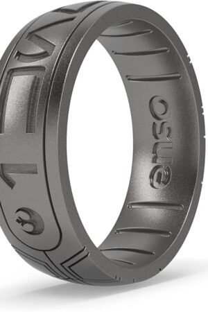 Enso Rings Star Wars Silicone Ring - I Know You - Comfortable and Flexible Design - Aurebesh - Platinum - Size 10