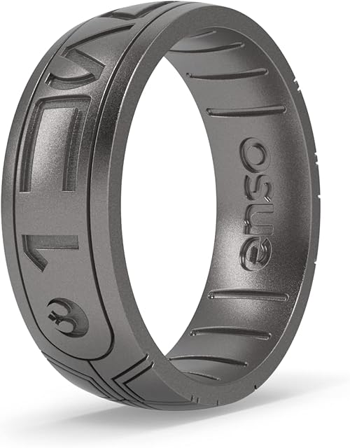Enso Rings Star Wars Silicone Ring - I Know You - Comfortable and Flexible Design - Aurebesh - Platinum - Size 11