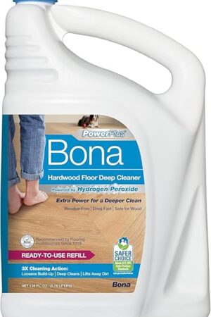 Bona PowerPlus Hardwood Floor Deep Cleaner Refill - 128 fl oz - Refill for Bona Spray Mops and Spray Bottles - Residue-Free Floor Cleaning Solution for Wood Floors