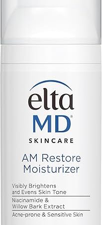 EltaMD AM Restore Face Moisturizer for Women and Men, Light Moisturizer Face Cream, Made with Niacinamide and Hyaluronic Acid, 17 oz Pump
