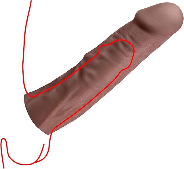 Jock Extra Long 15" Penis Extension Sleeve for Men & Couples Gain Size in Seconds! Realistic Feel with Textured Sheath, Smooth and Snug Wear, Custom Length Body-Safe TPE 1 Piece, Dark