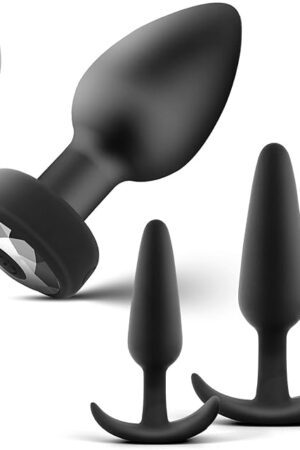 Anal Plug Sex Toys Vibrator- 3Pcs Silicone Anal Toys Butt Plug Training Kit with Remote Control 10 Frequency Vibration, Adult Sex Toys & Games, Suitable for Men and Women and Couples Fun
