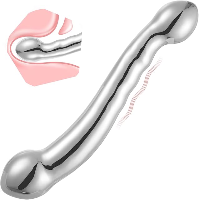 Double Ended Dildo Sex Toys, Metal Dildo, G-spot Massage Dildo, Stainless Steel Prostate Massage, Anal Wand for Adult Sex Game