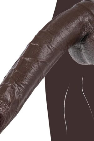 11 Inch Long Huge Thick Realistic Dildo,Large Black Monster Dildo with Suction Cup,BBC Real Skin Dual-Density Silicone Dildo for G Spot Play,Lifelike Anal Dildo Sex Toys for Women Men Couples