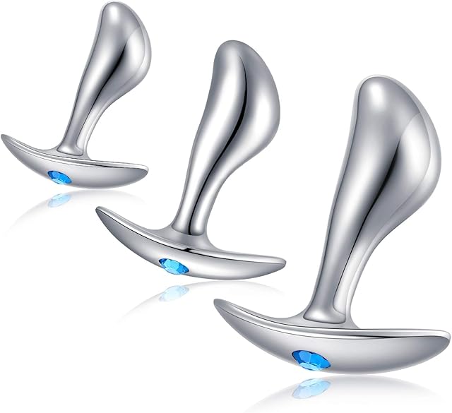 Anal Plugs Luxury Jewelry 3pcs Trainer Kit Butt Plugs with Flared Base Prostate Massage Stimulation Sex Toys for Women Men Beginner
