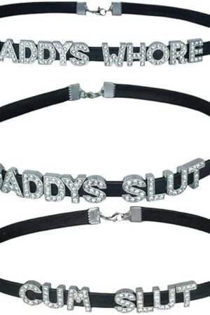3 Pcs Black Daddy Lingerie Choker Necklaces For Women,Sexy Adult Collars Chokers For Couples,Dad Cosplay Fun Game Accessories Jewelry For Honey Princess Valentine's Day Date