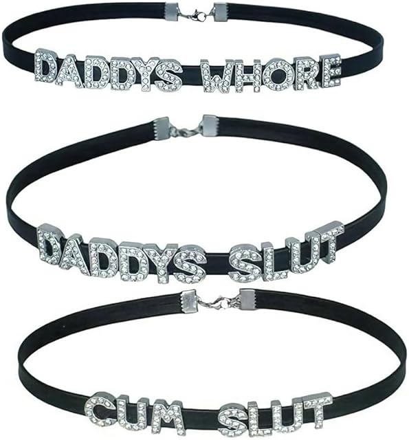 3 Pcs Black Daddy Lingerie Choker Necklaces For Women,Sexy Adult Collars Chokers For Couples,Dad Cosplay Fun Game Accessories Jewelry For Honey Princess Valentine's Day Date