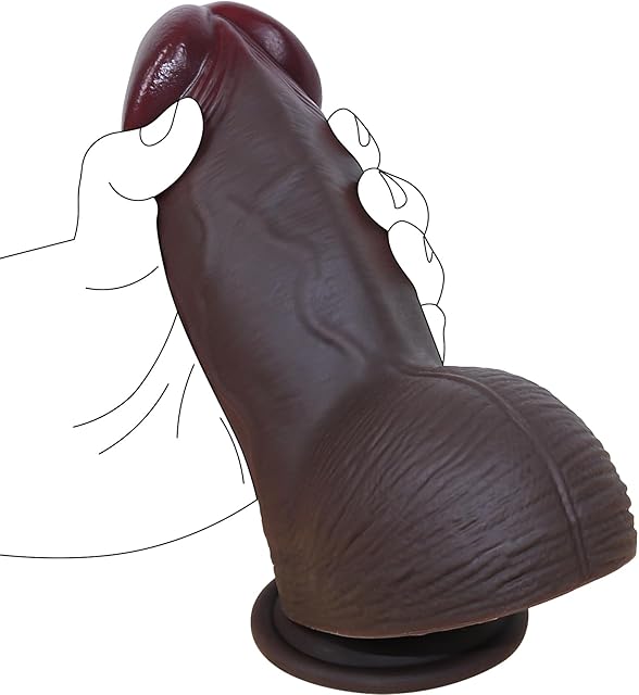 Big Dildo Sex Toys for Women, 26'' Diameter Huge Thick Dildo, 78'' Silicone Realistic Dildo with Strong Suction Cup for Hands-Free, Brown Giant Dildo for G-spot Stimulator and Anal Play