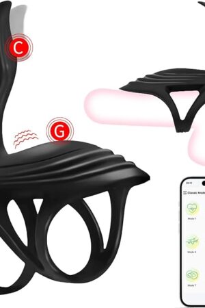 Vibrating Cock Ring Sex Toys - DIFFLUE Couple Sex Toys Pleasure Clitoral G Spot Male Vibrator, Silicone Penis Sleeve, vibrate Penis Extender with 9 Vibrations, Adult Toy for Men Women Couple