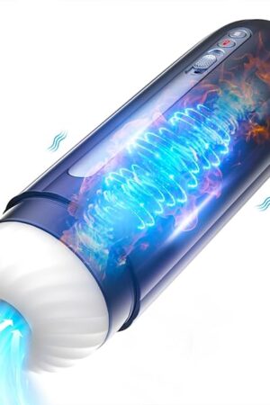 Automatic Male Masturbator with 5 Thrusting Modes - App Controlled Sex Toy for Men with Heating Function and Realistic Sensations - Hands-Free Sex Toy for Men with Rechargeable Design