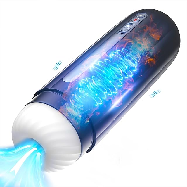Automatic Male Masturbator with 5 Thrusting Modes - App Controlled Sex Toy for Men with Heating Function and Realistic Sensations - Hands-Free Sex Toy for Men with Rechargeable Design