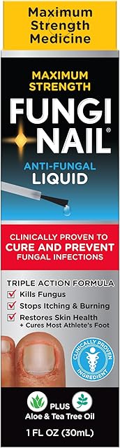 Fungi-Nail Anti-Fungal Liquid Solution, Kills Fungus That Can Lead to Nail & Athlete's Foot with Tolnaftate & Clinically Proven to Cure and Prevent Fungal Infections 1 Fl Oz (Pack of 1)