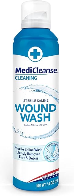 First Aid Sterile Saline Wound Wash, Promotes Healing, No Stinging or Burning, 74 oz Spray Can - Made in USA