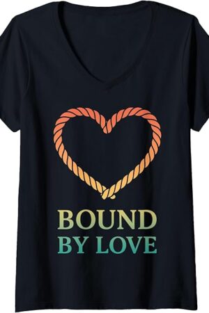 Womens Kinky BDSM Bondage Shibari Rope Fetish Art V-Neck T-Shirt