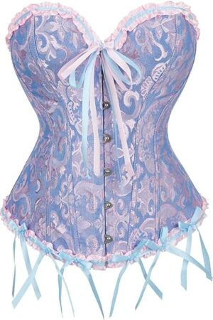 Corset Tops for Women,Bustier Shapewear Lingerie,Lace Tied Renaissance Overbust Corset Push Up Bodysuit