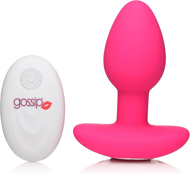 Gossip 10X Pop Rocker Anal Plug Vibrator with Remote Control Premium Silicone Vibrating Butt Plug Anal Sex Toy for Men, Women and Adult Couples Pink, Battery for Remote Included