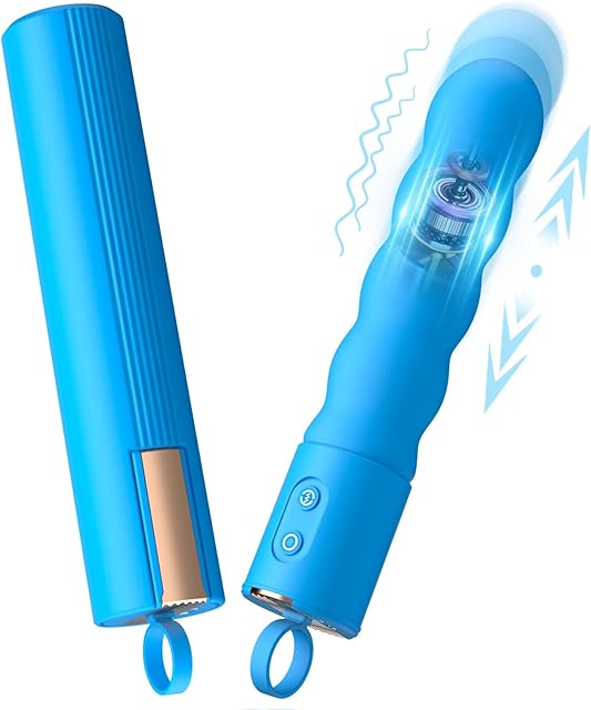 Discreet Thrusting G Spot Vibrator Dildo with Portable Size for Clitoral Vagina Stimulation, Personal Wand Massager Silent Sex Toy with 10 Vibrating 7 Thrusting, Adult Sex Toys for Women or Men