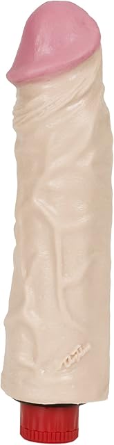 Doc Johnson The Naturals - 7.5 Inch Heavy Veined Vibrating Dong - 7.5 in. Long and 2.1 in. Wide - Twist Bottom To Control Vibration Speed - Dildo - White