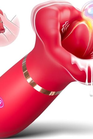 Vibrator Adult Sex Toys for Women, Sexy Lip Clitoral Vibrators Mouth Vibrator Trust Tongue Toy, 10 Vibrating & Thrusting Tongue Licking, Nipple Clit Massager Vaginal Anal Rose Sex Toy for Men Female