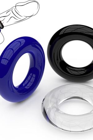 3PCS Male Silicone Toy Rubber Adult Toys for Couples Ring for Men for Games Erection Longer Harder Stronger Cock Enlargement Machine Easy in Sweater Pocket BW7725