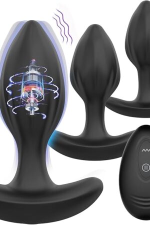 Anal Plug Butt Plug with Remote - 4Pcs Anal Sex Toys, Butt Plush, Remote Control Vibrator Plug Anal with 10 Vibration Modes, Adult Sex Toys & Games for Men & Women, Couples (Silicone Vibrating Set)