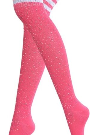 Womens Over Knee High Socks Sexy Sparkle Rhinestone Stockings Long Casual Socks