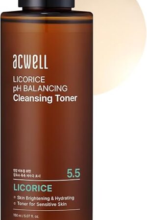ACWELL Licorice pH Balancing Cleansing Toner 51 floz - PH55 Hydrating Makeup Cleansing Astringent - Skin Clearing, Reduce Pigmentation, Acne and Dark Spots