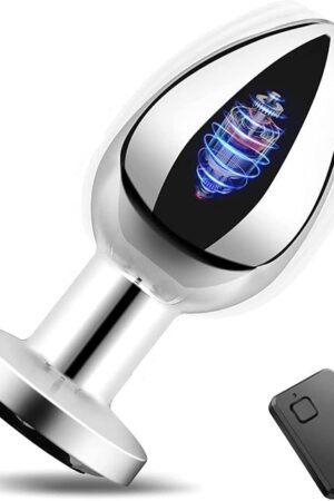 Wireless Remote Control Anal Plug Vibrating Stainless Steel Anal Plug with Jewel Base Vibration Anal Butt Plug Sex Toys