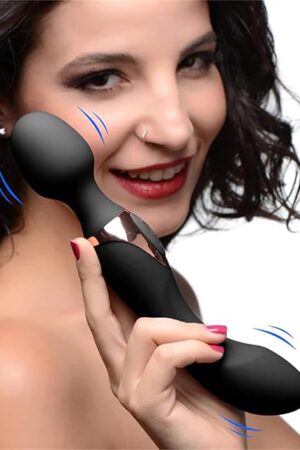 G Spot Vibrator Wand, 2 in 1 Wand Massager Clit Stimulator with 3 Speeds & 7 Vibrations Vibrating Dildo Dual Vibrators 2 Powerful Motors Clitoral Adult Sex Toys for Women Couples