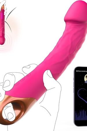 86 Inch Realistic Dildo Vibrator for Women,10 Powerful Vibration Modes for Clitoral and G-spot Stimulation, Waterproof Rose Adult Sex Toys for Women and Couples