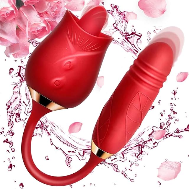 Generic 10 Intense Suction Patterns 10 Continuous Insertion Rose Adult Tool 2024 Women Toys Automatic Electric Adult Toys Machine USB Rechargeable YN174, Red