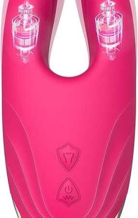 Women Sex Toys Clit Vibrator, Clitoral Stimulator Nipple Clamps Massager with 10 Vibrations 10 Clamps Modes, Silicone Tongue Vibrator Adult Sex Toy for Female Couple Pleasure