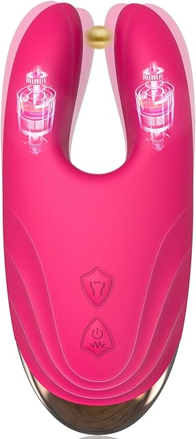 Women Sex Toys Clit Vibrator, Clitoral Stimulator Nipple Clamps Massager with 10 Vibrations 10 Clamps Modes, Silicone Tongue Vibrator Adult Sex Toy for Female Couple Pleasure