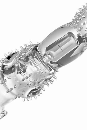 Vibrating Penis Sleeve with Bullet Vibrator: Adult Sex Toy Soft Penis Enlarger Sleeve Huge Penis Extension Sleeve with 3.94in Solid Length, Penis Extender Sleeve with Cock Ring (Transparent)