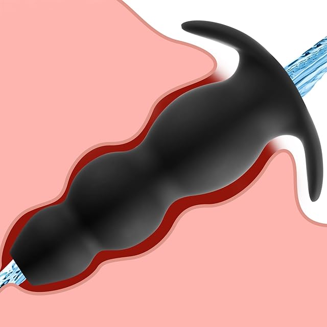 Hollow Tunnel Silicone Huge Large Big Butt Plug with Narrow Flared Base and 3 Balls, Expanding Anal Beads Plugs, Anus Dilator Opening Trainer Butt Stretcher Sex Toys for Men Women Advanced User Master