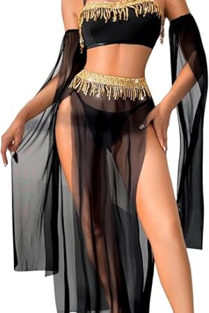 Exotic Wear Dancer Outfits,High Slit Skirt Sexy Lingerie For Women,Belly Dance Costume Cosplay Festival