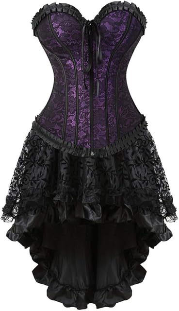 Corset Dress Bustier Lingerie Corset Top and Steampunk Skirt Burlesque Costumes for Women Halloween Costume