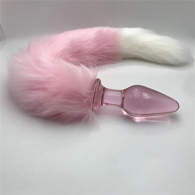 Anal Butt Plug Fox Tail Glass Anal Plug Furry Fetish Sex Toy for Woman Men Anal Plug Dog Tails for Cosplay Cat Crystal Anal Sex Toys