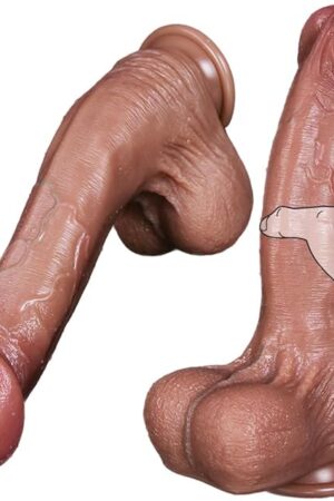 Huge Curved Shaft Realistic Big Glans Dildo for Women & Male, Lifelike Thick Silicone Butt Plug Vagina G Spot Prostate Stimulator Anal Paly Training Adult Sex Toys for Gay Men Couples (XL)