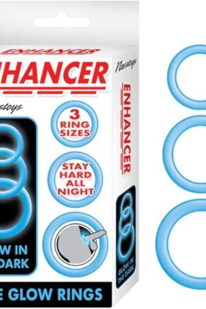 Enhancer Blue Glow Rings Set of 3