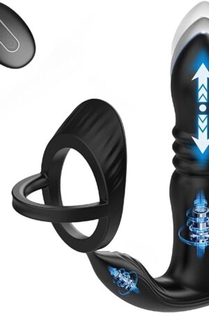 Anal Vibrators Prostate Massager with Cockring, Male Sex Toy with 3 * 10 Vibrating Modes,Buttplugs Prostate Massager Remote Vibrator