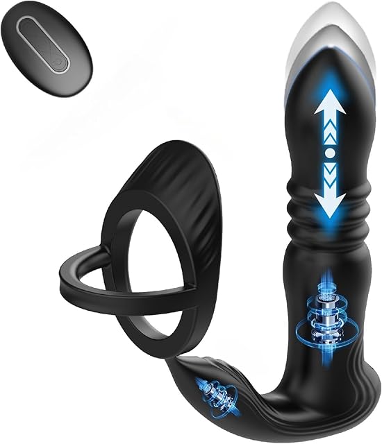 Anal Vibrators Prostate Massager with Cockring, Male Sex Toy with 3 * 10 Vibrating Modes,Buttplugs Prostate Massager Remote Vibrator