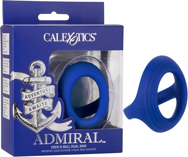 CalExotics Admiral Cock & Ball Dual Ring, Blue (SE-6010-05-3)