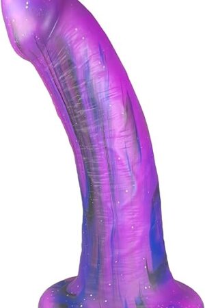 G-spot Dildo Realistic Silicone Flexible Penis with Strong Suction Cup Deep Purple Cock with Vivid Glans Adult Sex Toy for Women Masturbating