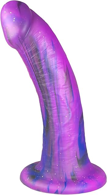 G-spot Dildo Realistic Silicone Flexible Penis with Strong Suction Cup Deep Purple Cock with Vivid Glans Adult Sex Toy for Women Masturbating