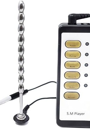 Adult Sex Toys with Dilator Urethra Sounds Electro Shock Anal Plug Stimulation Chastity Devices Metal Penis Plug Set with Host Adult Butt BDSM Bondage Sex Toy for Men (S)